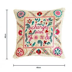 Chumbakdesign Nomad 'Change Is Good' Cushion Cover - Suzani Inspired Reversible Red & White 16inches 13 Chumbakdesign Nomad 'Change Is Good' Cushion Cover - Suzani Inspired Reversible Red & White 16inches