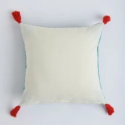 Chumbakdesign Grandma 'Winter Sweater' Cushion Cover - Vintage Cross Stitch Inspired Blue & White Reversible 16inches