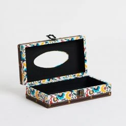 Chumbakdesign Kashmir Floral Off-White Tissue Box