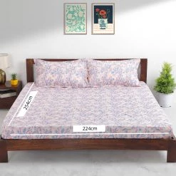 Chumbakdesign TEAL By Chumbak French Countryside Bedsheet - Queen Size, 144TC