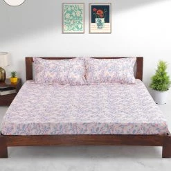 Chumbakdesign TEAL By Chumbak French Countryside Bedsheet - Queen Size, 144TC