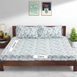 Chumbakdesign TEAL By Chumbak Tokyo Garden Bedsheet - Queen Size, 144TC, Green Bed & Furnishing 12 Chumbakdesign TEAL By Chumbak Tokyo Garden Bedsheet - Queen Size, 144TC, Green Bed & Furnishing