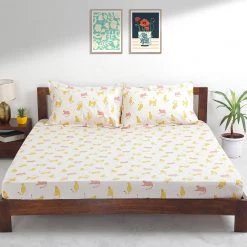 Chumbakdesign TEAL By Chumbak Kenya Leopards Bedsheet - Queen Size, 144TC