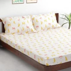 Chumbakdesign TEAL By Chumbak Kenya Leopards Bedsheet - Queen Size, 144TC