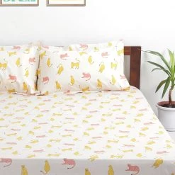 Chumbakdesign TEAL By Chumbak Kenya Leopards Bedsheet - Queen Size, 144TC 10 Chumbakdesign TEAL By Chumbak Kenya Leopards Bedsheet - Queen Size, 144TC