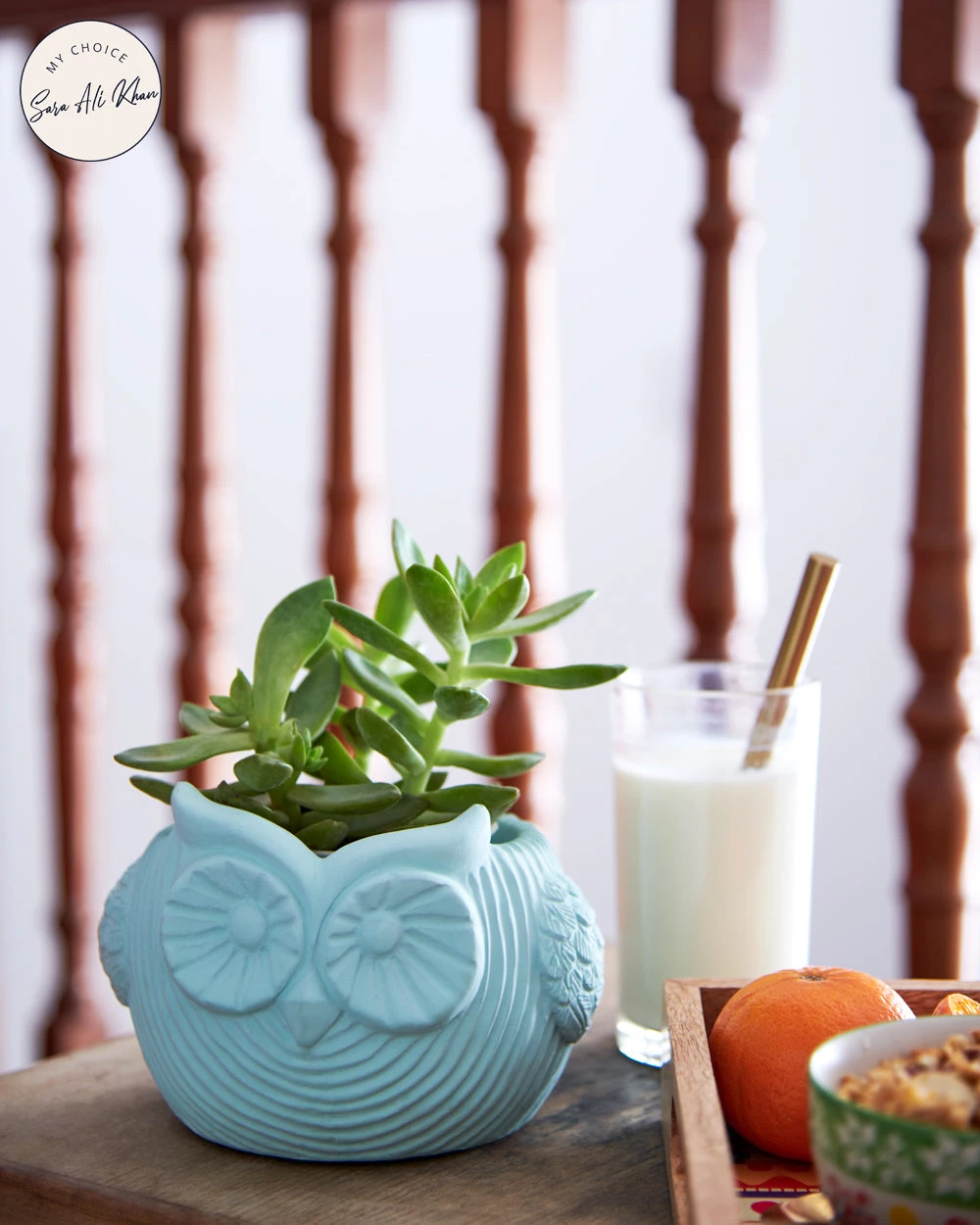 Chumbakdesign Owl Planter - Cement - Teal 3 Chumbakdesign Owl Planter - Cement - Teal