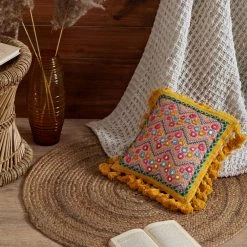 Chumbakdesign Sunshine Kutch Mirror & Tassel Cushion Cover