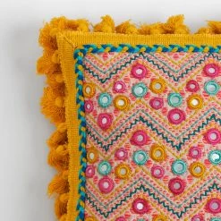 Chumbakdesign Sunshine Kutch Mirror & Tassel Cushion Cover