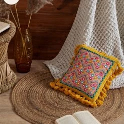 Chumbakdesign Sunshine Kutch Mirror & Tassel Cushion Cover