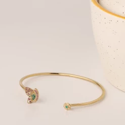 Chumbakdesign Like A Flutterfly To A Flower Bracelet- Green Onyx & Pink Garnet Watches & Jewellery