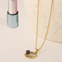Chumbakdesign Starry Starry Nights Necklace - Lapis Lazuli, Mother Of Pearl & Diamonds