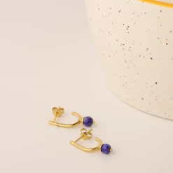Chumbakdesign Starry Starry Nights Teardrop Earrings - Lapis Lazuli & Diamonds Watches & Jewellery
