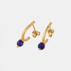 Chumbakdesign Starry Starry Nights Teardrop Earrings - Lapis Lazuli & Diamonds Watches & Jewellery