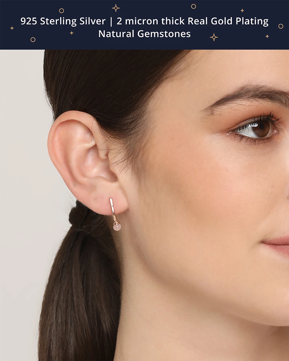 Chumbakdesign Rosy Evenings Teardrop Earrings - Rose Quatrz & Diamonds Watches & Jewellery 9 Chumbakdesign Rosy Evenings Teardrop Earrings - Rose Quatrz & Diamonds Watches & Jewellery