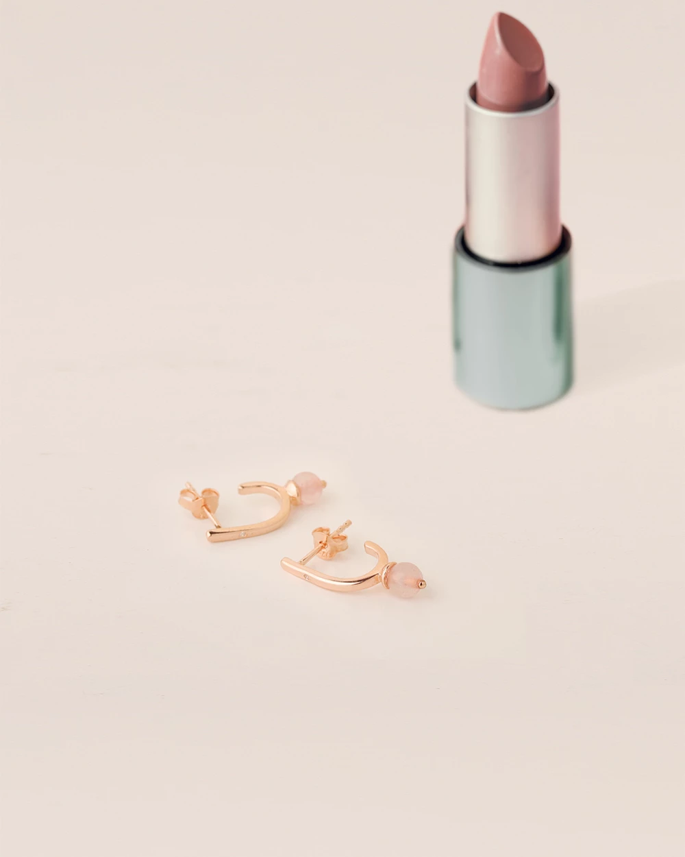 Chumbakdesign Rosy Evenings Teardrop Earrings - Rose Quatrz & Diamonds Watches & Jewellery 4 Chumbakdesign Rosy Evenings Teardrop Earrings - Rose Quatrz & Diamonds Watches & Jewellery