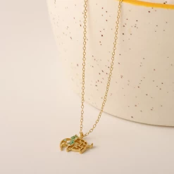 Chumbakdesign Watches & Jewellery The Only Elephant In The Room Necklace - Green Onyx