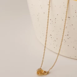 Chumbakdesign Aries Zodiac Necklace - Citrine, Diamond Watches & Jewellery