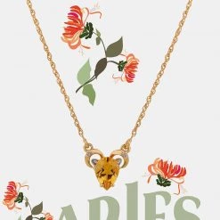 Chumbakdesign Aries Zodiac Necklace - Citrine, Diamond Watches & Jewellery