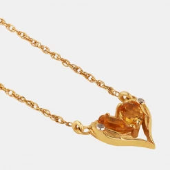 Chumbakdesign Gemini Zodiac Necklace- Citrine, Diamond Watches & Jewellery