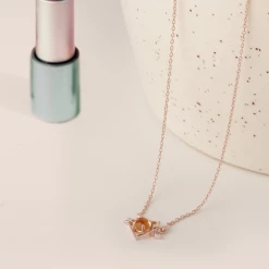 Chumbakdesign Sagittarius Zodiac Necklace- Citrine, Diamond Watches & Jewellery