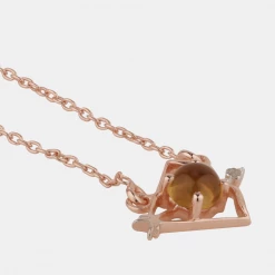 Chumbakdesign Sagittarius Zodiac Necklace- Citrine, Diamond Watches & Jewellery