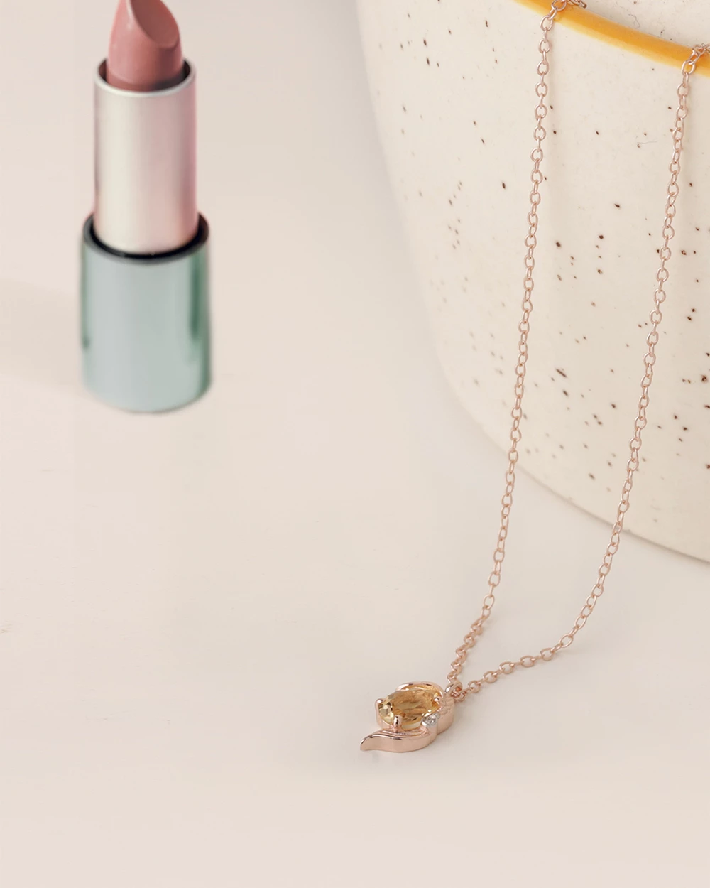 Chumbakdesign Virgo Zodiac Necklace - Citrine, Diamond 5 Chumbakdesign Virgo Zodiac Necklace - Citrine, Diamond