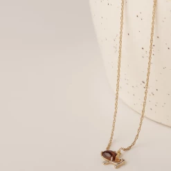 Chumbakdesign Watches & Jewellery Aquarius Zodiac Necklace - Red Garnet, Diamond