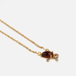 Chumbakdesign Watches & Jewellery Aquarius Zodiac Necklace - Red Garnet, Diamond