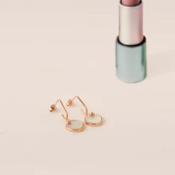 Chumbakdesign Wabi-sabi Earrings - Mother Of Pearls & Diamonds