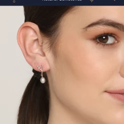 Chumbakdesign Morning Chirps Earrings - Grey Pearl, Diamond