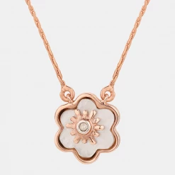 Chumbakdesign Watches & Jewellery Pearl Bloom Necklace - Mother Of Pearl & Diamonds