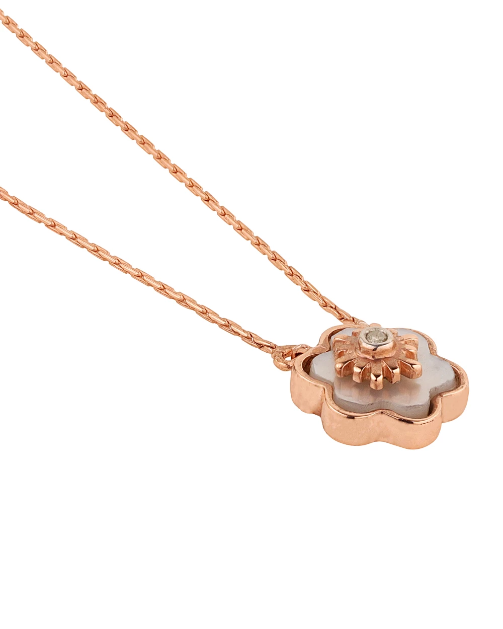 Chumbakdesign Watches & Jewellery Pearl Bloom Necklace - Mother Of Pearl & Diamonds 7 Chumbakdesign Watches & Jewellery Pearl Bloom Necklace - Mother Of Pearl & Diamonds