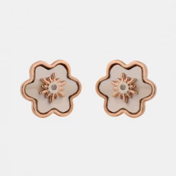 Chumbakdesign Watches & Jewellery Pearl Bloom Earrings- Mother Of Pearl & Diamonds