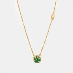 Chumbakdesign Forest Sunrise Necklace - Green Onyx , Diamond Watches & Jewellery