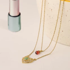 Chumbakdesign With Owl My Heart Necklace - Green Onyx Watches & Jewellery