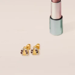 Chumbakdesign Lady Bird Studs – Red Garnet Watches & Jewellery