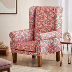 Chumbakdesign The Begum Wing Chair - Earthy Floral Furniture & Storage