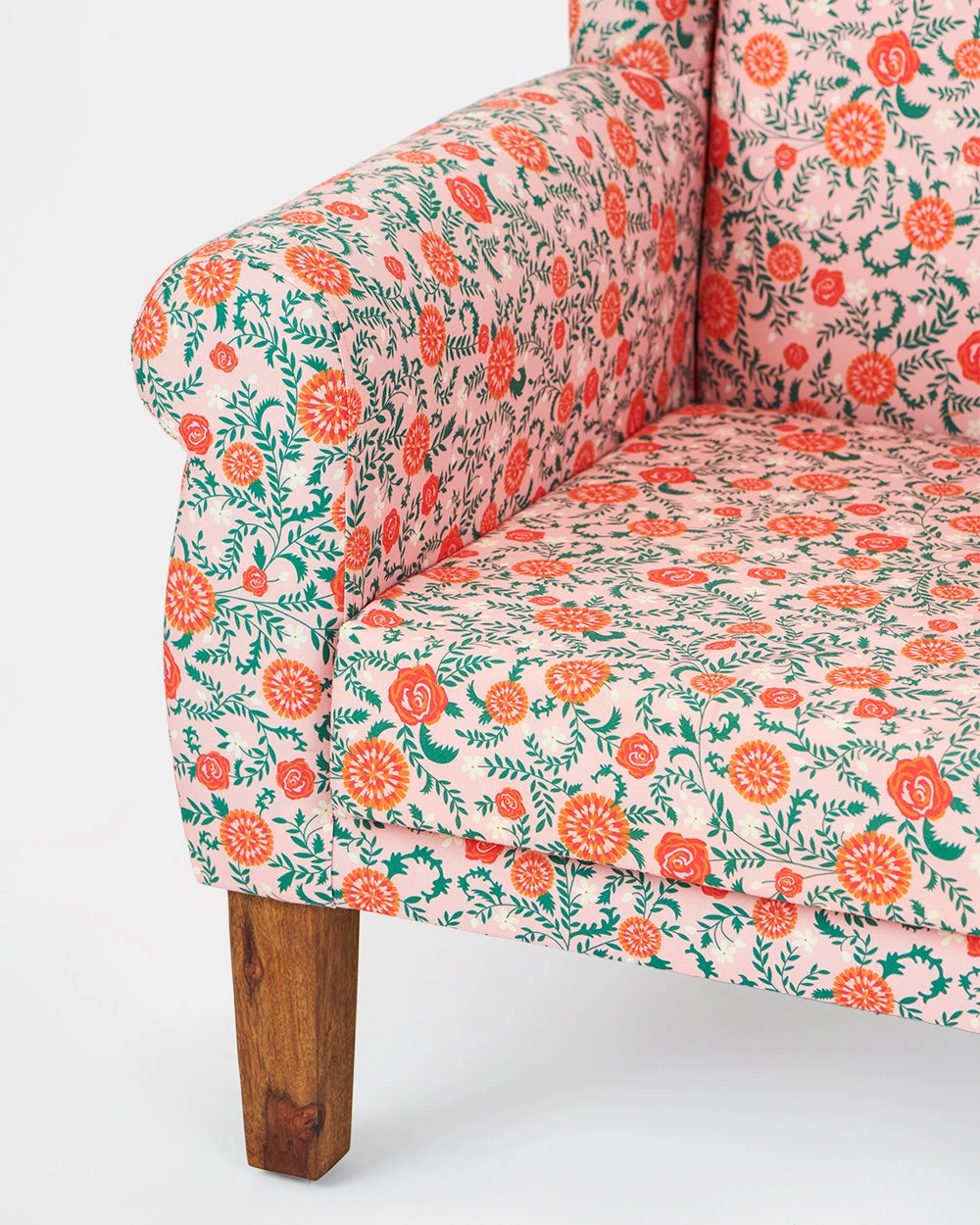 Chumbakdesign The Begum Wing Chair - Earthy Floral Furniture & Storage 6 Chumbakdesign The Begum Wing Chair - Earthy Floral Furniture & Storage