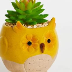 Chumbakdesign Eyes That Hypnotize Faux Planter - Yellow