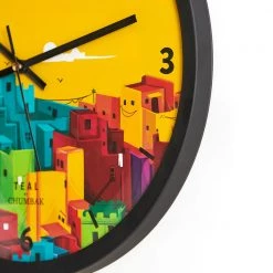 Chumbakdesign Teal By Chumbak | City Life Wall Clock - Black Rim Decor & Living 10 Chumbakdesign Teal By Chumbak | City Life Wall Clock - Black Rim Decor & Living