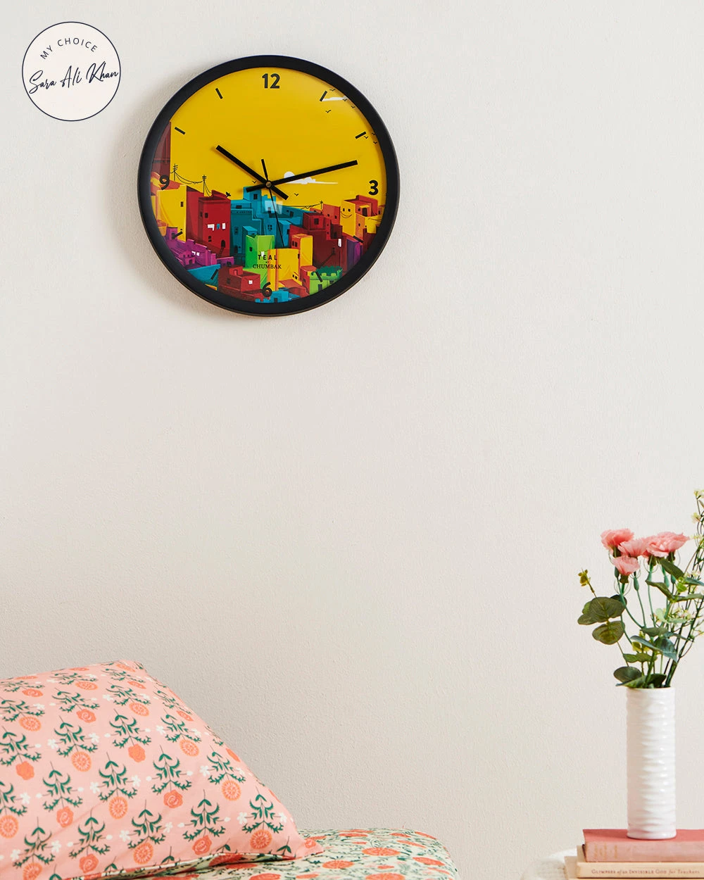 Chumbakdesign Teal By Chumbak | City Life Wall Clock - Black Rim Decor & Living 3 Chumbakdesign Teal By Chumbak | City Life Wall Clock - Black Rim Decor & Living