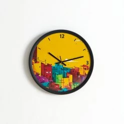 Chumbakdesign Teal By Chumbak | City Life Wall Clock - Black Rim Decor & Living