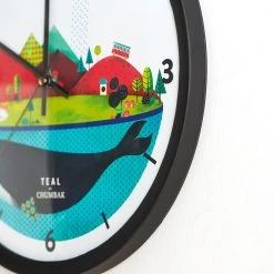 Chumbakdesign Decor & Living Teal By Chumbak | Globe Trotting Wall Clock - Black Rim