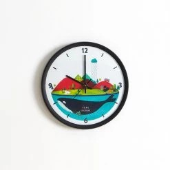 Chumbakdesign Decor & Living Teal By Chumbak | Globe Trotting Wall Clock - Black Rim