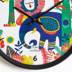 Chumbakdesign Teal By Chumbak | Jungle Drama Wall Clock - Black Rim