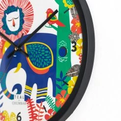 Chumbakdesign Teal By Chumbak | Jungle Drama Wall Clock - Black Rim