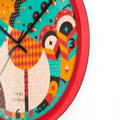 Chumbakdesign Decor & Living Teal By Chumbak | Peacock Pride Wall Clock - Maroon Rim 10 Chumbakdesign Decor & Living Teal By Chumbak | Peacock Pride Wall Clock - Maroon Rim
