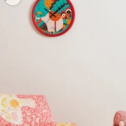 Chumbakdesign Decor & Living Teal By Chumbak | Peacock Pride Wall Clock - Maroon Rim