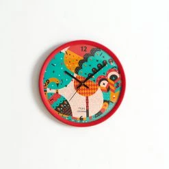 Chumbakdesign Decor & Living Teal By Chumbak | Peacock Pride Wall Clock - Maroon Rim