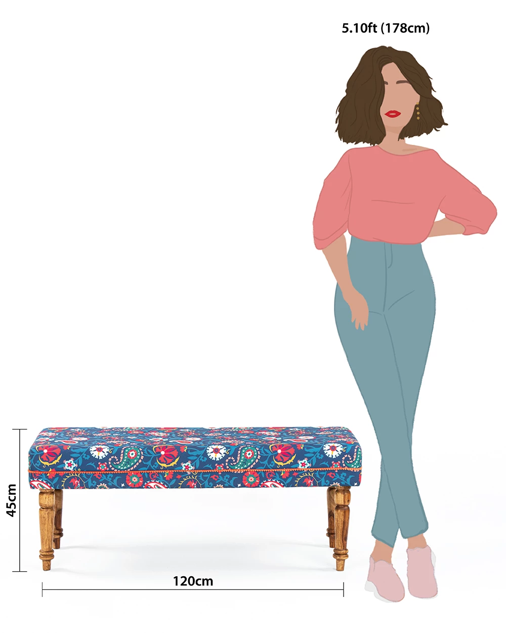 Chumbakdesign Furniture & Storage Nawaab Bench - India Paisleys 9 Chumbakdesign Furniture & Storage Nawaab Bench - India Paisleys